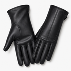 Damen Klassische Lederhandschuhe aus Echtleder – Gefütterte Winterhandschuhe, Herbst Winter