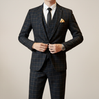Dreiteiliger Herrenanzug Karomuster – Business Look
