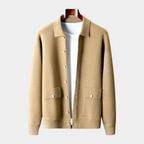 Herren-Cardigan mit Hemdkragen und Knopfverschluss