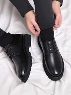 Schwarze Herren Derby-Schuhe mit Ösen