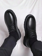 Schwarze Herren Derby-Schuhe mit Ösen