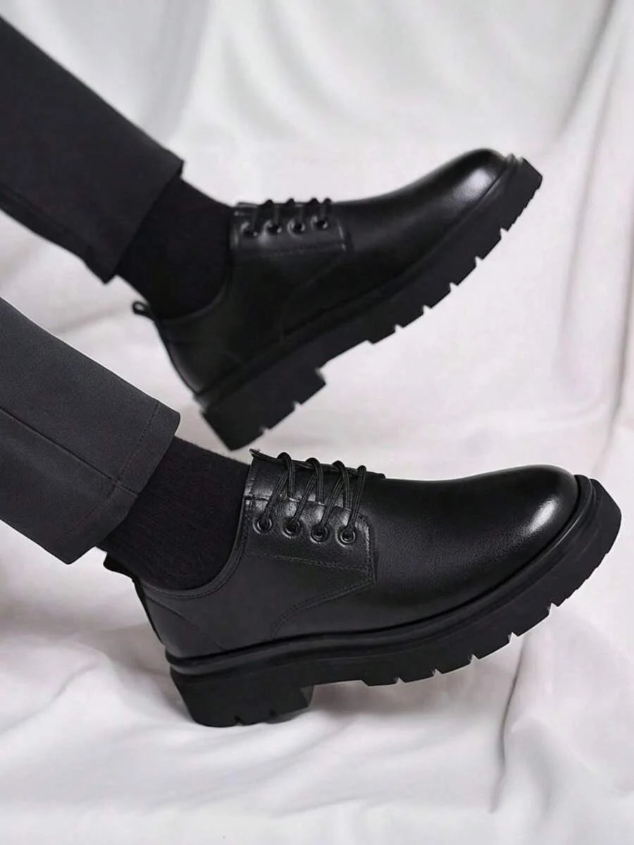 Schwarze Herren Derby-Schuhe mit Ösen