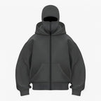 Herren Balaclava Hoodie mit Reißverschluss – Oversize Zip Hoodie mit integrierter Sturmhaube