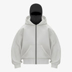 Herren Balaclava Hoodie mit Reißverschluss – Oversize Zip Hoodie mit integrierter Sturmhaube