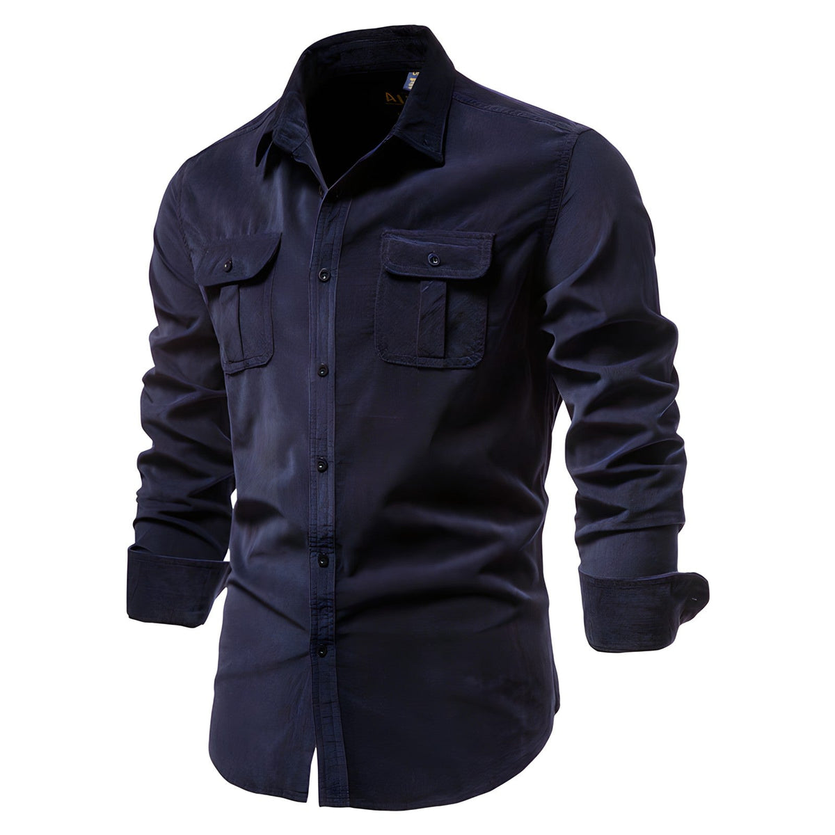 Herren Cordhemd Slim Fit mit zwei Brusttaschen – Freizeithemd Langarm