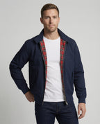 Herren Harrington-Jacke mit Frontreißverschluss, Rippbündchen und kurzem Schnitt