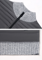 Herren Hybrid-Steppjacke mit Strickrücken und Strickärmeln – Übergangsjacke mit Stehkragen, Herbst Winter