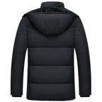 Herren Winterparka schwarz mit Fleecefutter und Kapuze – warme Steppjacke gefüttert