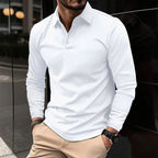 Herren Langarm Poloshirt Slim Fit – klassisches Basic Polo