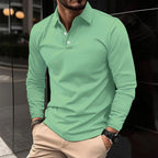 Herren Langarm Poloshirt Slim Fit – klassisches Basic Polo
