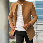 Herren Winter Wollmantel kurz mit Stehkragen – eleganter Kurzmantel Slim Fit
