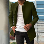 Herren Winter Wollmantel kurz mit Stehkragen – eleganter Kurzmantel Slim Fit