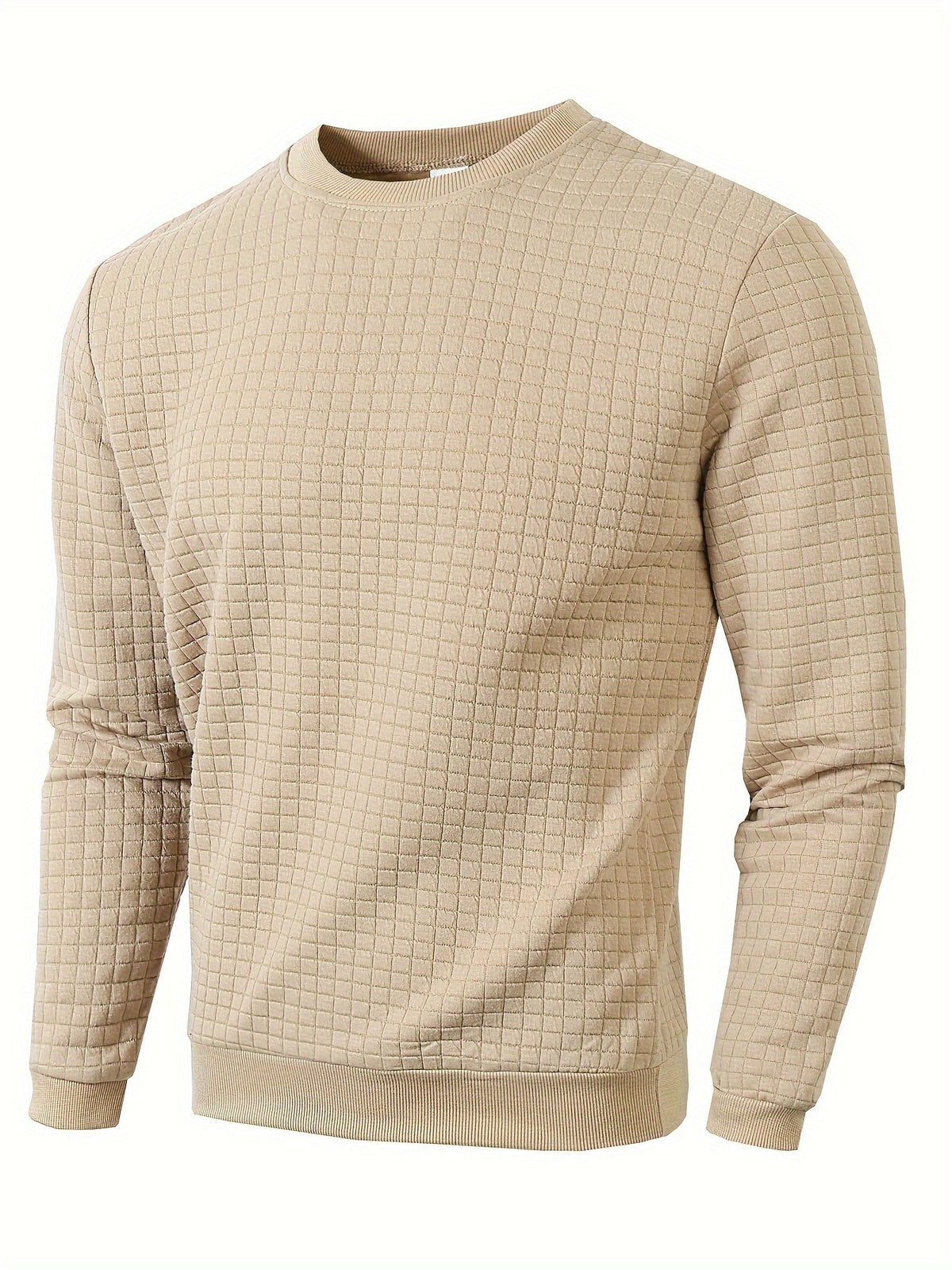 Herren Pullover mit Rundhalsausschnitt und quadratischer Struktur
