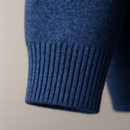 Herren Pullover mit Schalkragen, langen Ärmeln und Knopf am Kragen