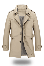 Herren Trenchcoat mit Umlegekragen und klassischer Silhouette