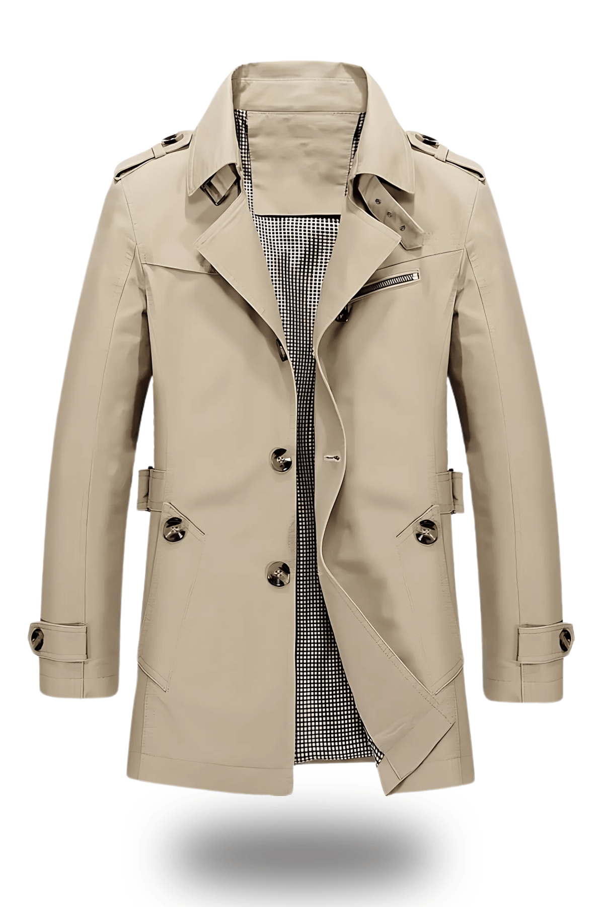 Herren Trenchcoat mit Umlegekragen und klassischer Silhouette