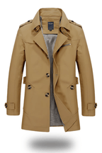 Herren Trenchcoat mit Umlegekragen und klassischer Silhouette
