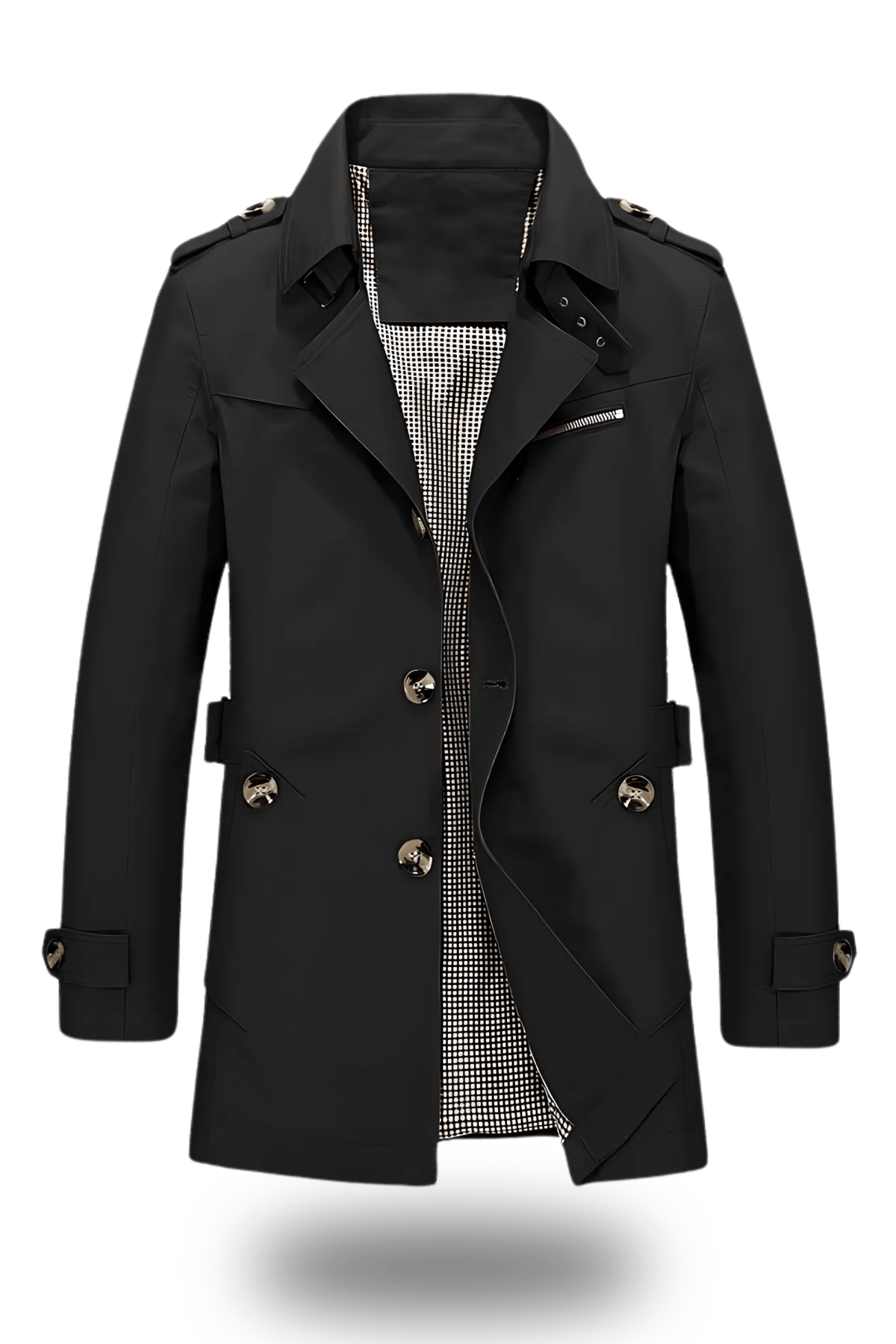 Herren Trenchcoat mit Umlegekragen und klassischer Silhouette