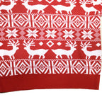Herren Norweger Weihnachtspullover Rot mit Rentier – Strickpullover, Winter, Rundhals