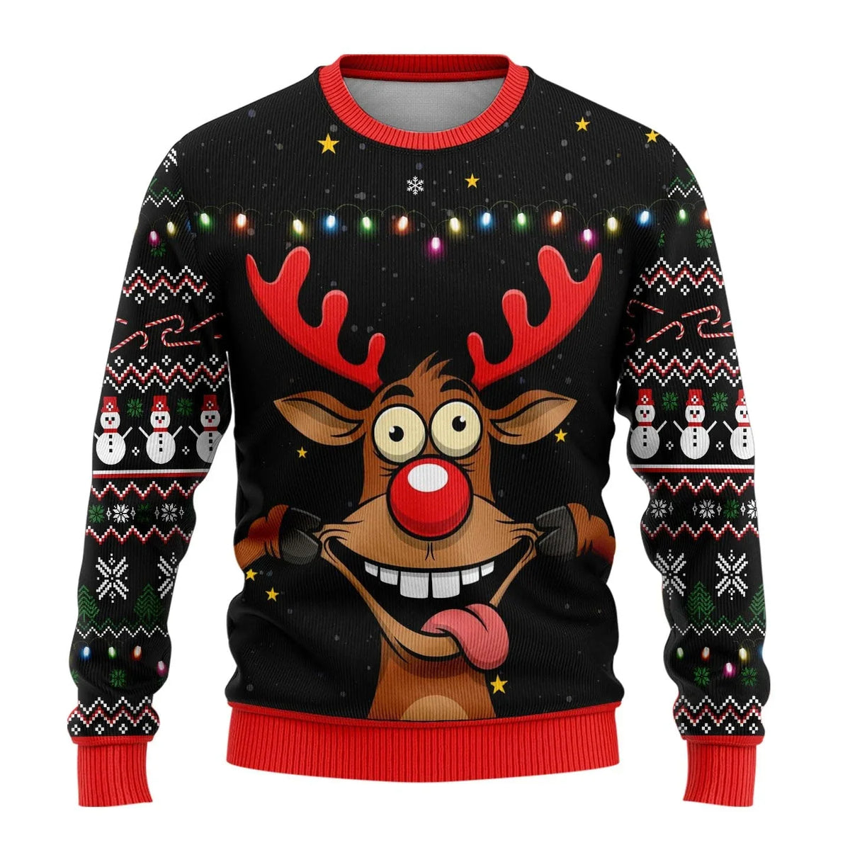 Herren Ugly Christmas Sweater – Lustiger Weihnachtspullover mit Motiv, Rundhals