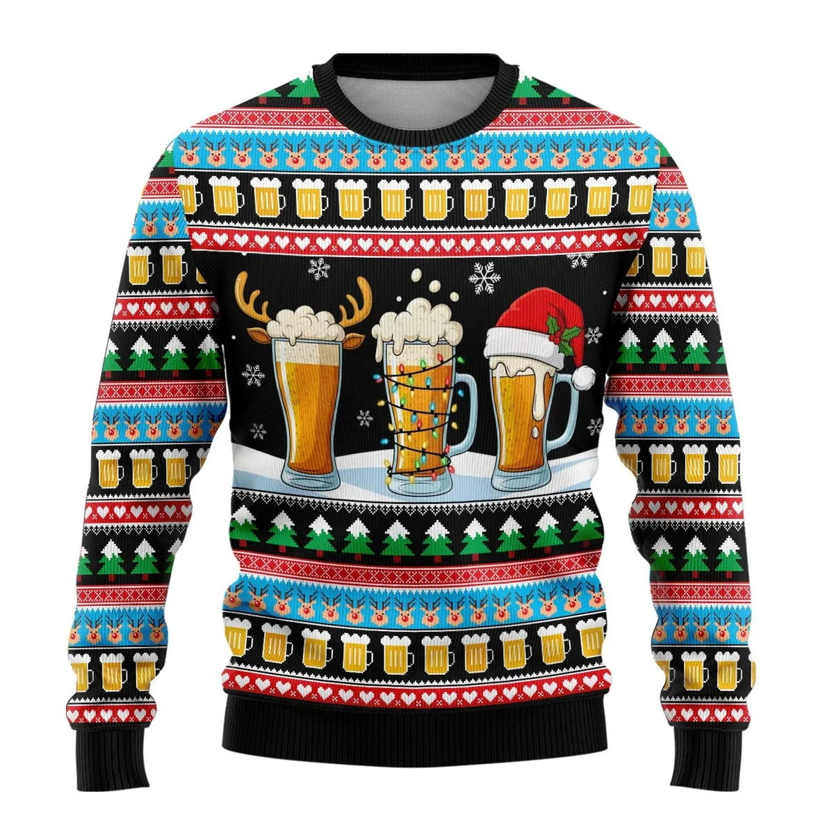 Herren Ugly Christmas Sweater – Lustiger Weihnachtspullover mit Motiv, Rundhals