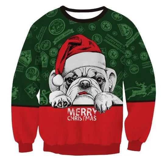 Unisex Ugly Christmas Sweater – Lustiger Weihnachtspullover mit Motiv, Rundhals
