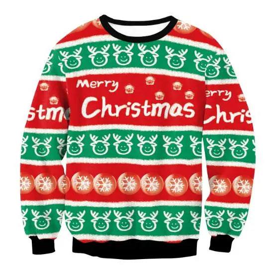 Unisex Ugly Christmas Sweater – Lustiger Weihnachtspullover mit Motiv, Rundhals