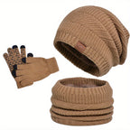 Herren Winterset mit Mütze, Loop-Schal & Touchscreen-Handschuhen – Gefüttert