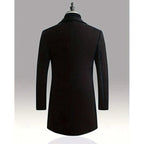 Herren Wollmischmantel mit breitem Revers, 4-Knopf-Verschluss und Pattentaschen