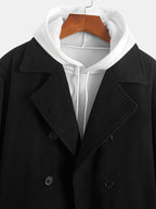 Herren Zweireiher-Mantel mit Spitzrevers und Pattentaschen