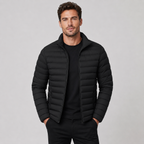 Herren leichte Steppjacke mit Stehkragen – Übergangsjacke Slim Fit mit Reißverschlusstaschen