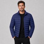 Herren leichte Steppjacke mit Stehkragen – Übergangsjacke Slim Fit mit Reißverschlusstaschen
