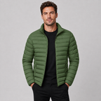 Herren leichte Steppjacke mit Stehkragen – Übergangsjacke Slim Fit mit Reißverschlusstaschen