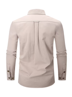 Herren Utility Hemd Slim Fit mit zwei Pattentaschen – Langarm Cargohemd