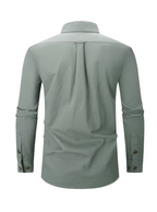 Herren Utility Hemd Slim Fit mit zwei Pattentaschen – Langarm Cargohemd