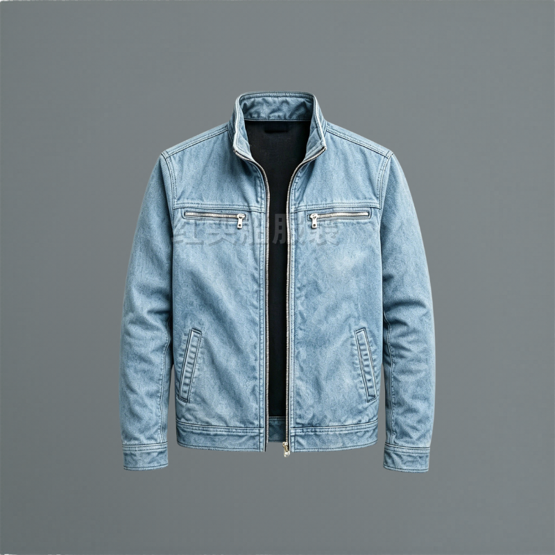 Herren Übergangsjacke aus Baumwolle mit Stehkragen – Canvas Jacke im Washed-Look