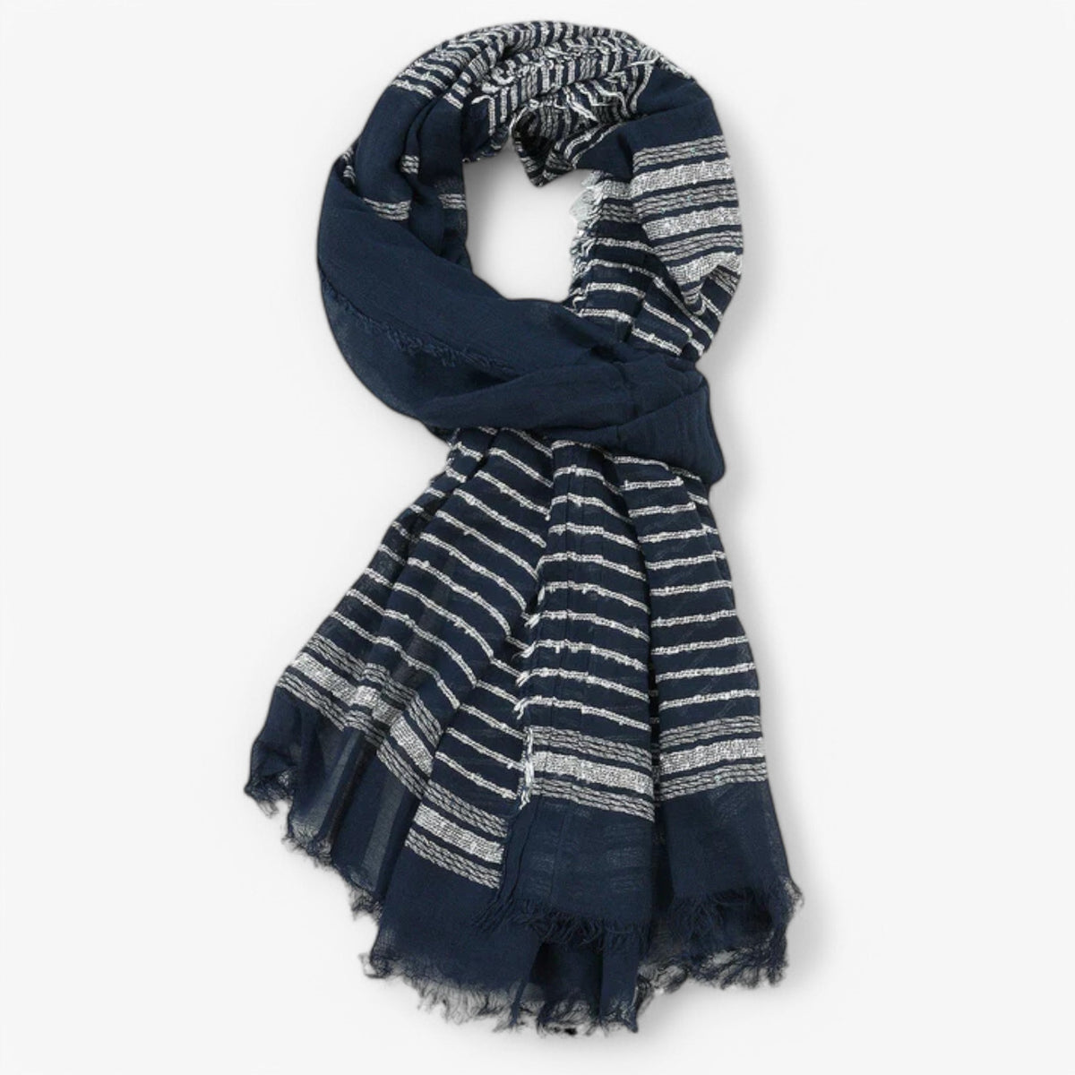 Herren Gestreifter Schal mit Fransen – Eleganter Winterschal, Herbst Winter