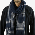 Herren Gestreifter Schal mit Fransen – Eleganter Winterschal, Herbst Winter