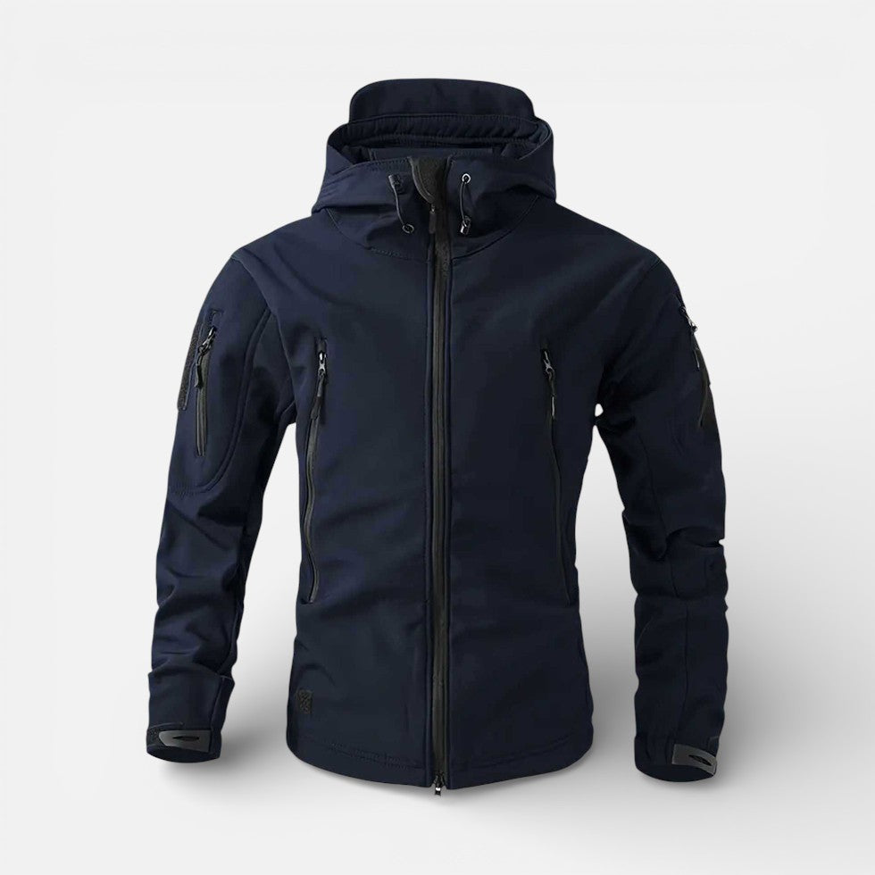 Herren Softshelljacke wasserabweisend mit Fleecefutter und Kapuze – Outdoor Winterjacke
