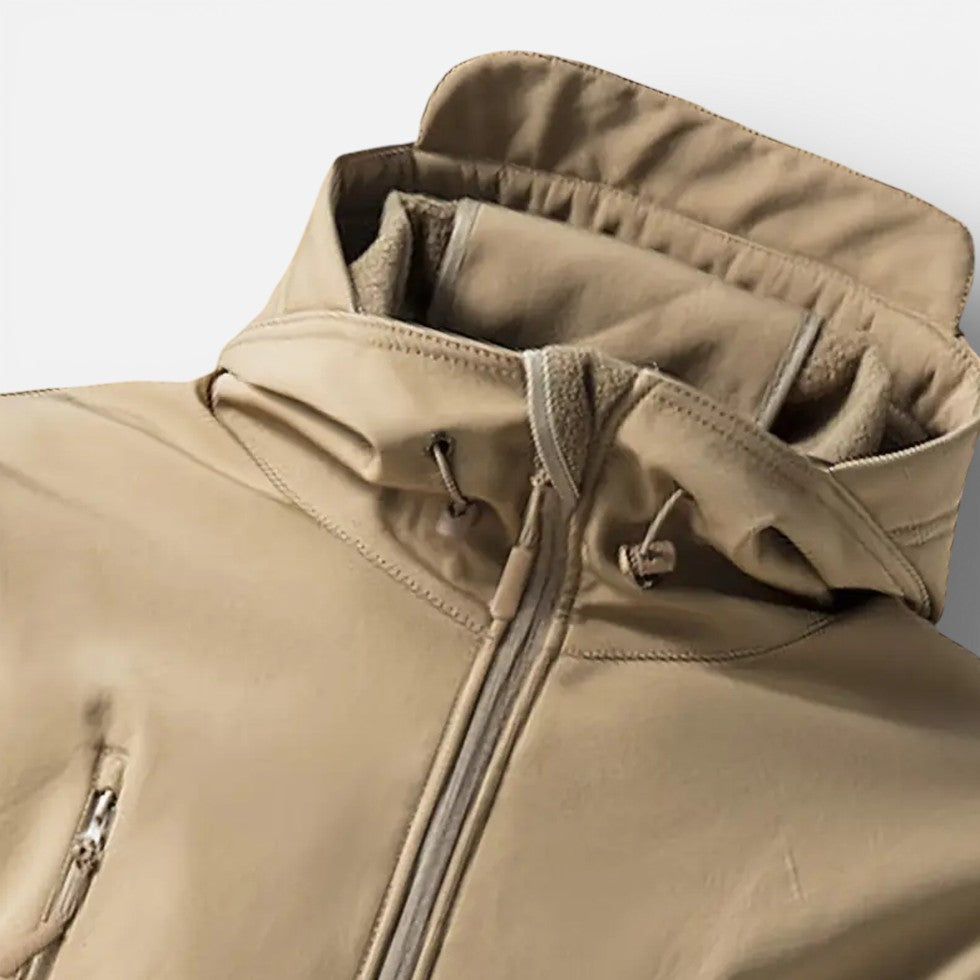 Herren Softshelljacke wasserabweisend mit Fleecefutter und Kapuze – Outdoor Winterjacke