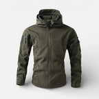 Herren Softshelljacke wasserabweisend mit Fleecefutter und Kapuze – Outdoor Winterjacke