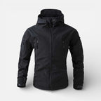 Herren Softshelljacke wasserabweisend mit Fleecefutter und Kapuze – Outdoor Winterjacke
