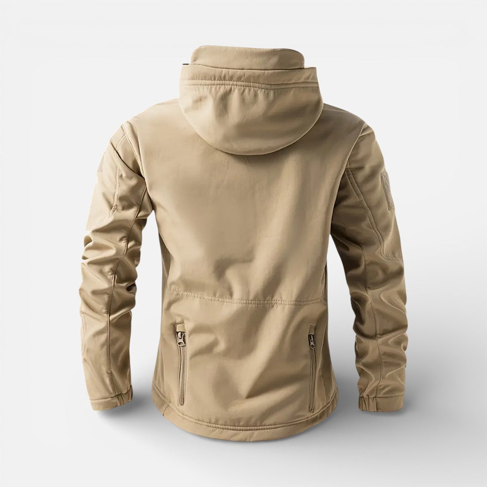 Herren Softshelljacke wasserabweisend mit Fleecefutter und Kapuze – Outdoor Winterjacke