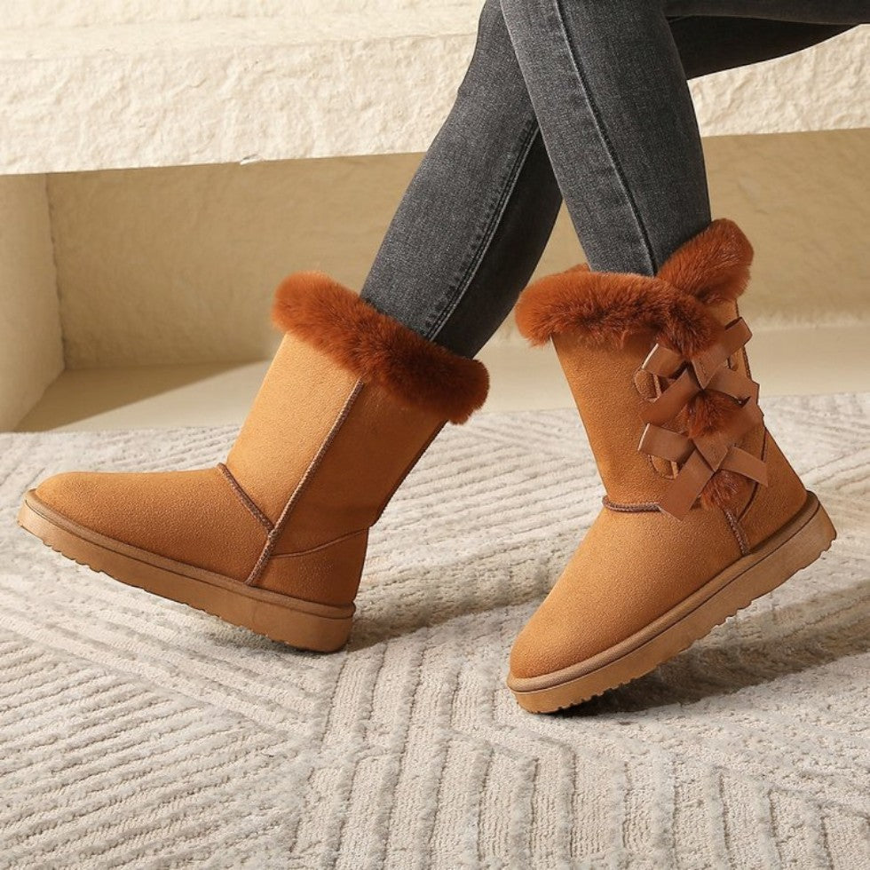 Damen Winterstiefel mit Fellkragen