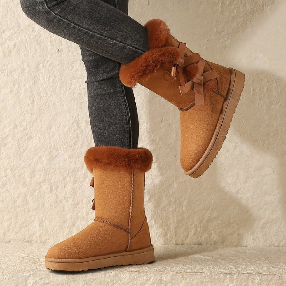 Damen Winterstiefel mit Fellkragen