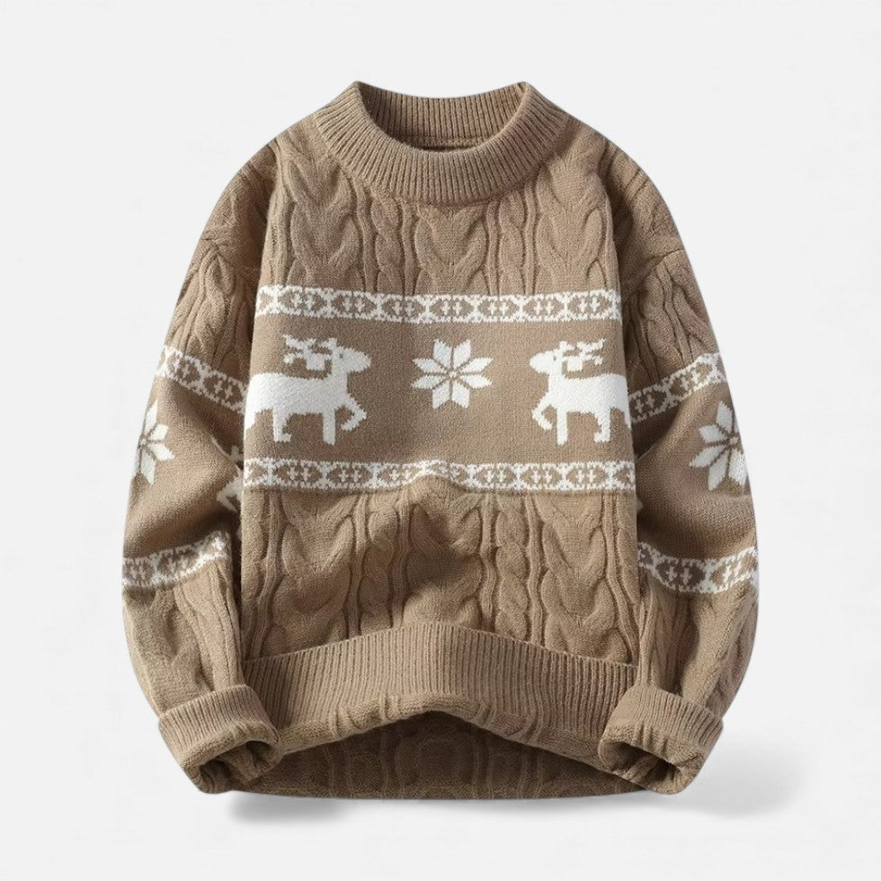 Weihnachtspullover mit Rentiermotiv