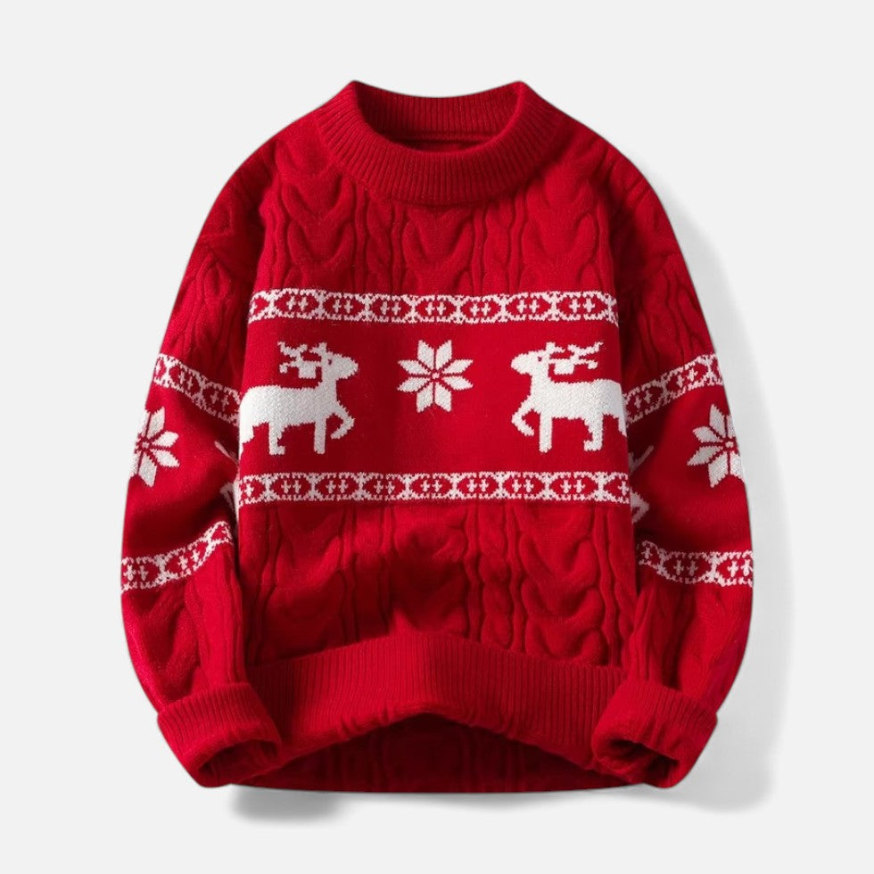 Weihnachtspullover mit Rentiermotiv