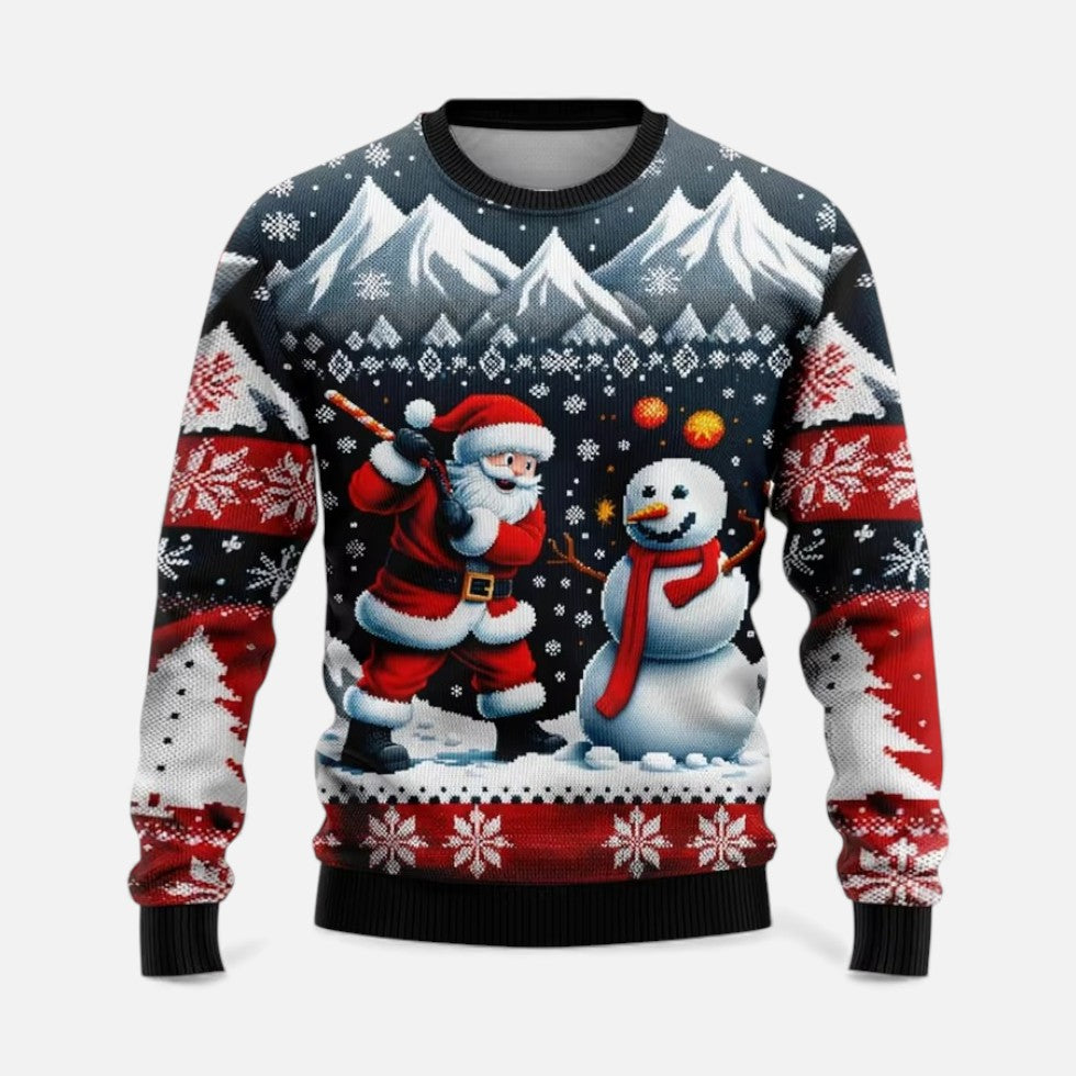 Weihnachtspullover Herren mit Winterlandschaft Motiv
