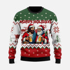 Weihnachtspullover Herren im Winterstil mit Motiv
