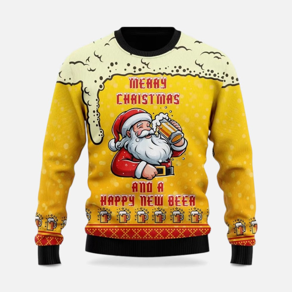 Weihnachtspullover Herren im Winterstil mit Motiv